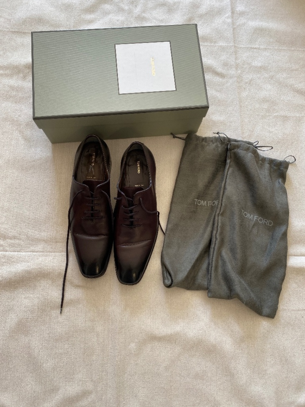 Tom Ford Burnished Brown Leather Wholecut Lace Up Shoes Size 11
